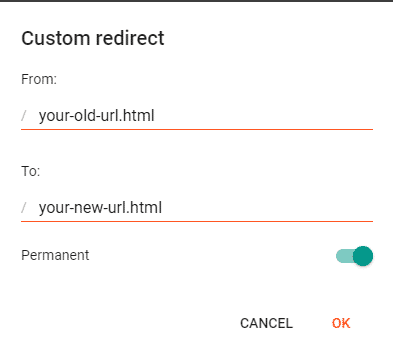 Redirect old URL to new URL