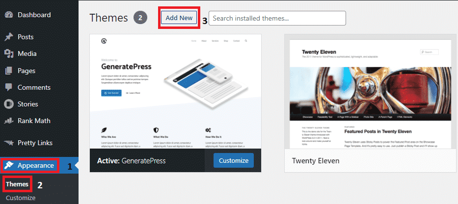 Add New Theme in WordPress
